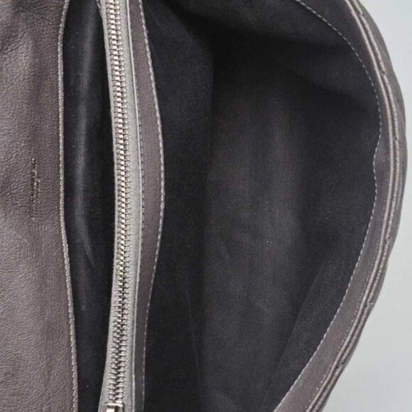 Yves Saint Laurent Grey Chevron Quilted Leather Monogram Large College Bag - Picture 2 of 10